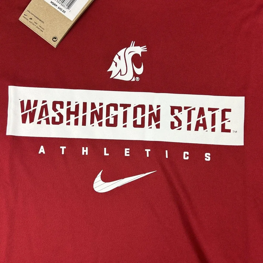 Washington State Cougars Shirt‎ Mens Medium Crimson NCAA Football Nike Dri Fit